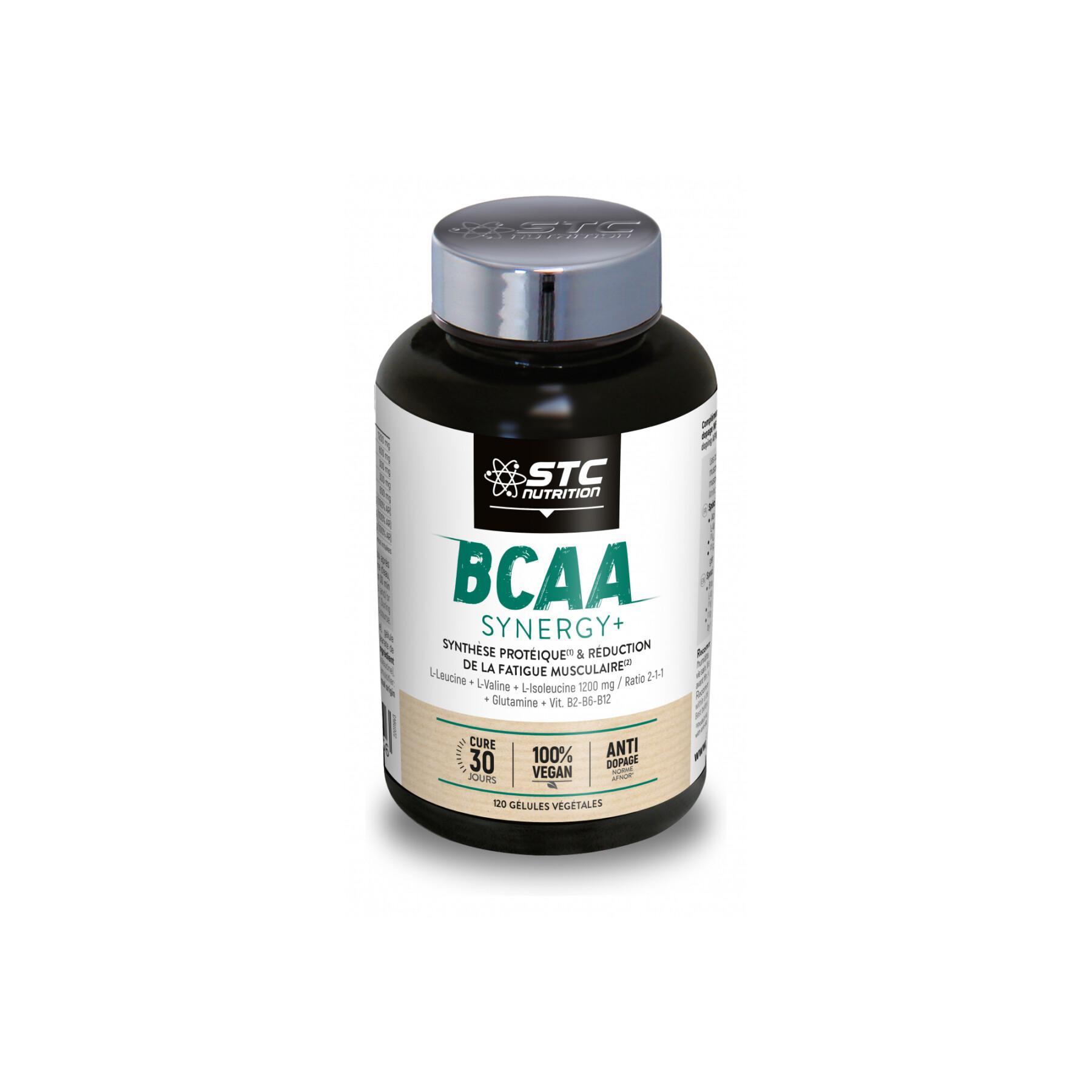 Protein synthesis & muscle fatigue reduction bcaa synergy+ STC Nutrition - 120 gélules végétales