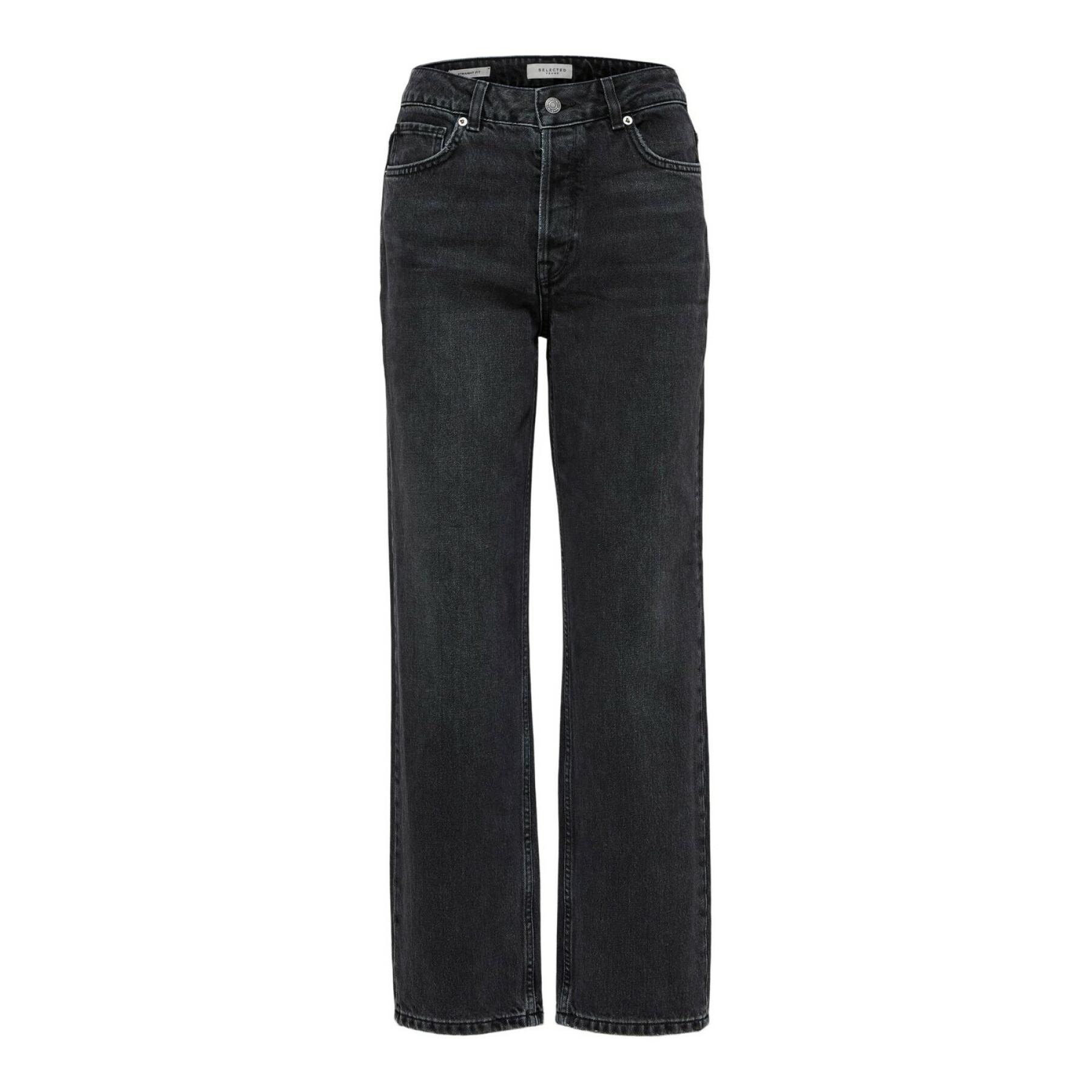 Women's high waist straight jeans Selected Kate