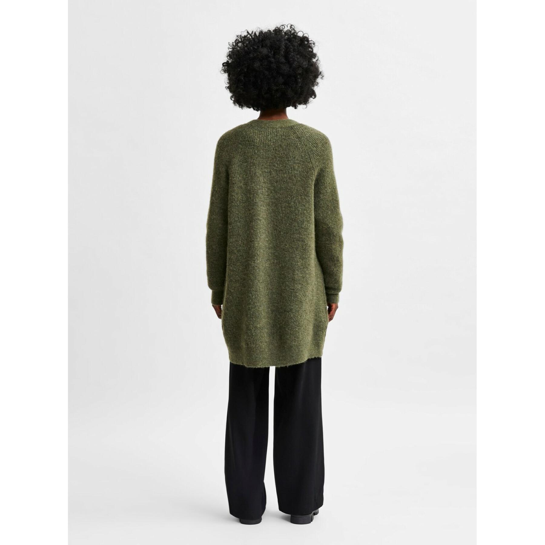 Women's long cardigan Selected Lulu knit