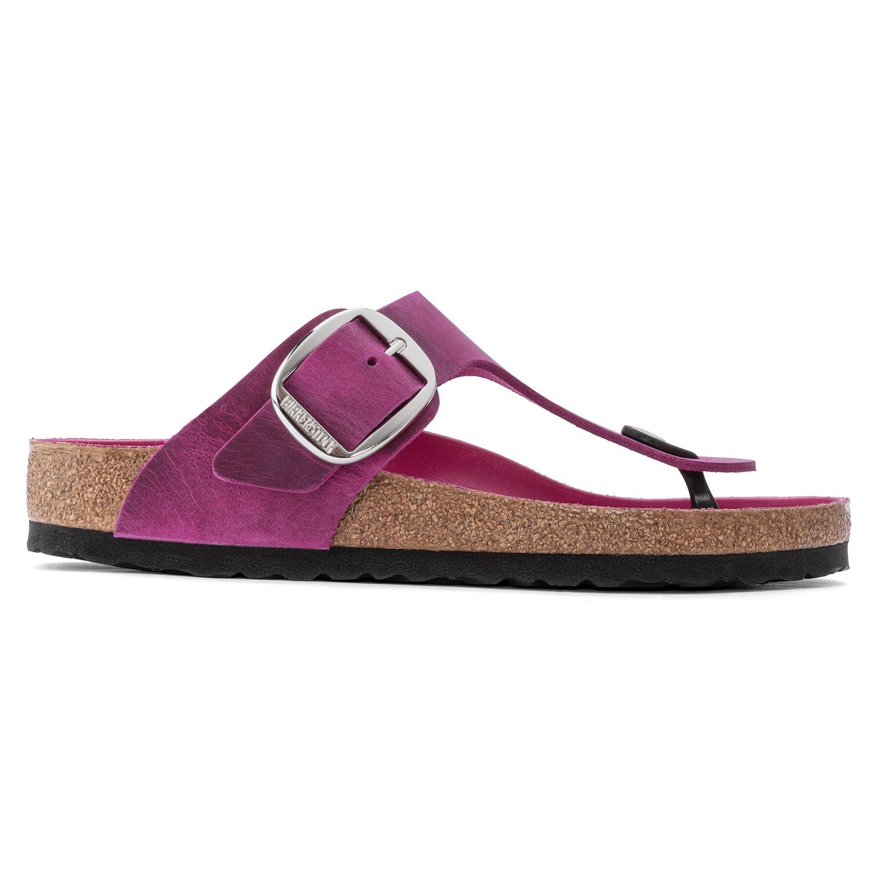 Sandals with big buckle oiled leather woman Birkenstock Gizeh