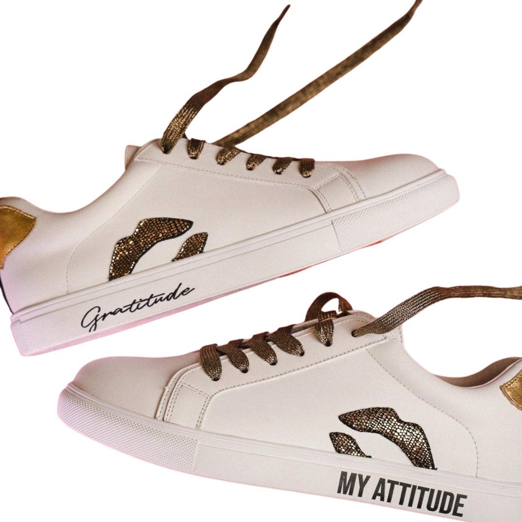 Women's sneakers Bons baisers de Paname Betty Love Gang-Gratitude My Attitude Gold