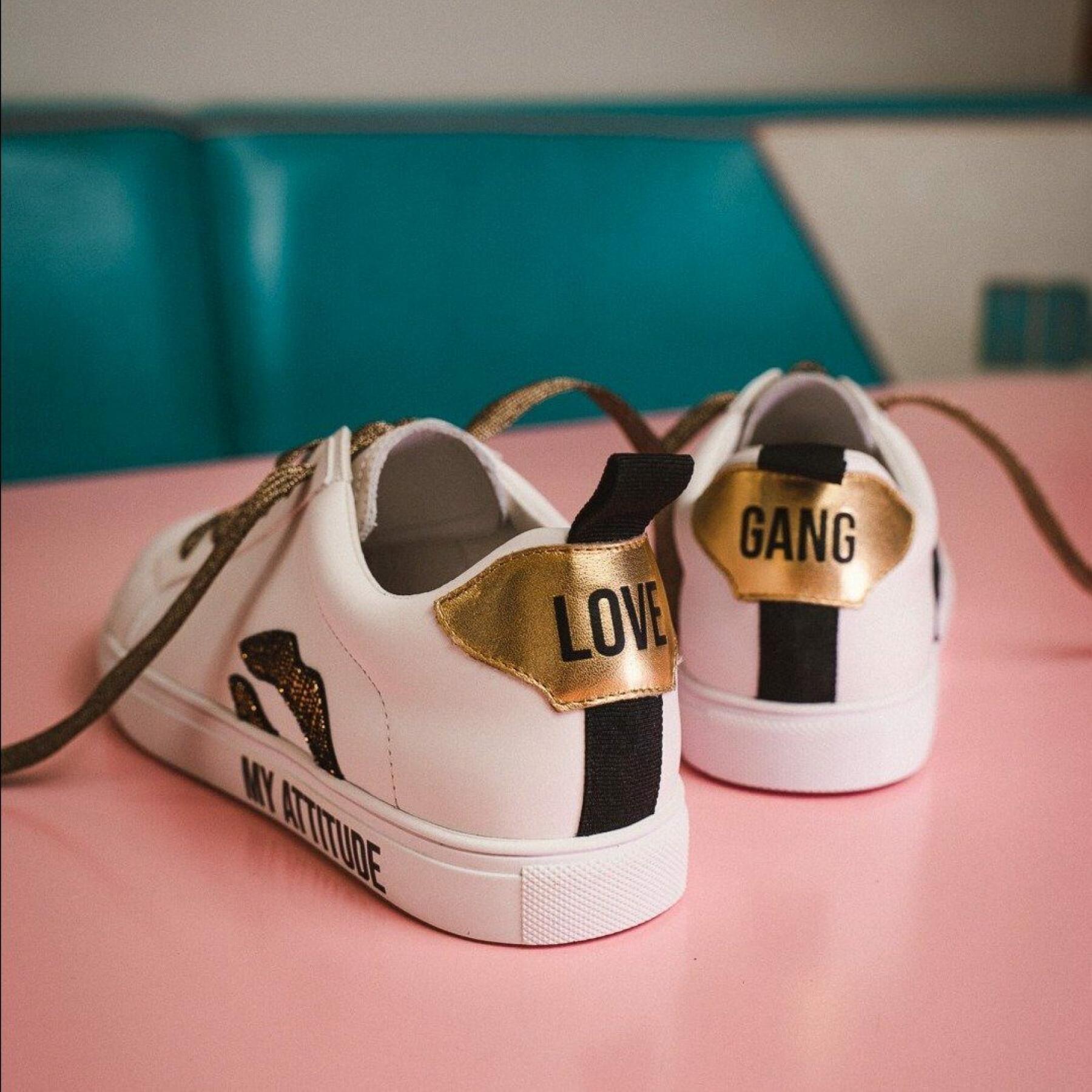 Women's sneakers Bons baisers de Paname Betty Love Gang-Gratitude My Attitude Gold
