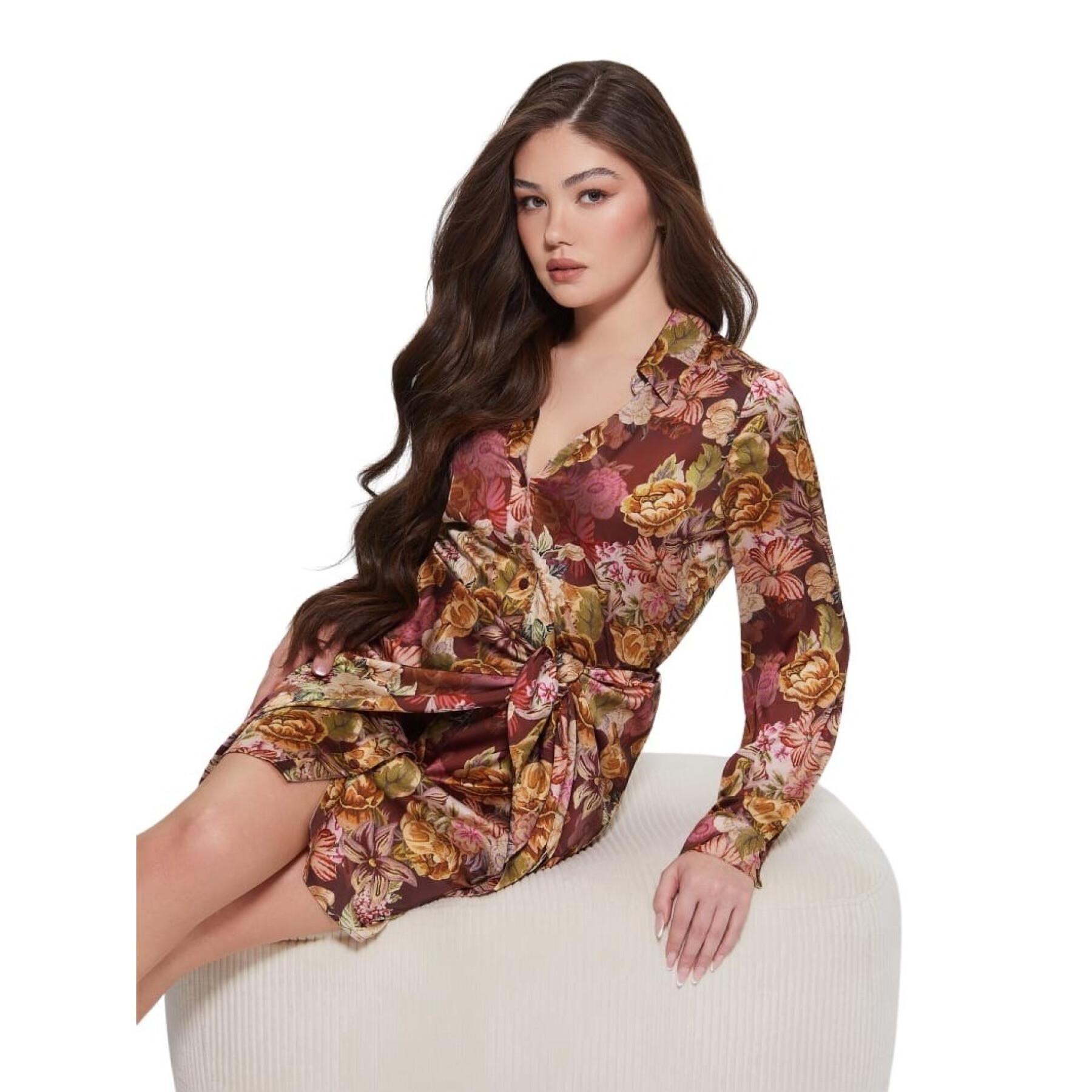 Long sleeve printed wrap dress for women Guess Alya