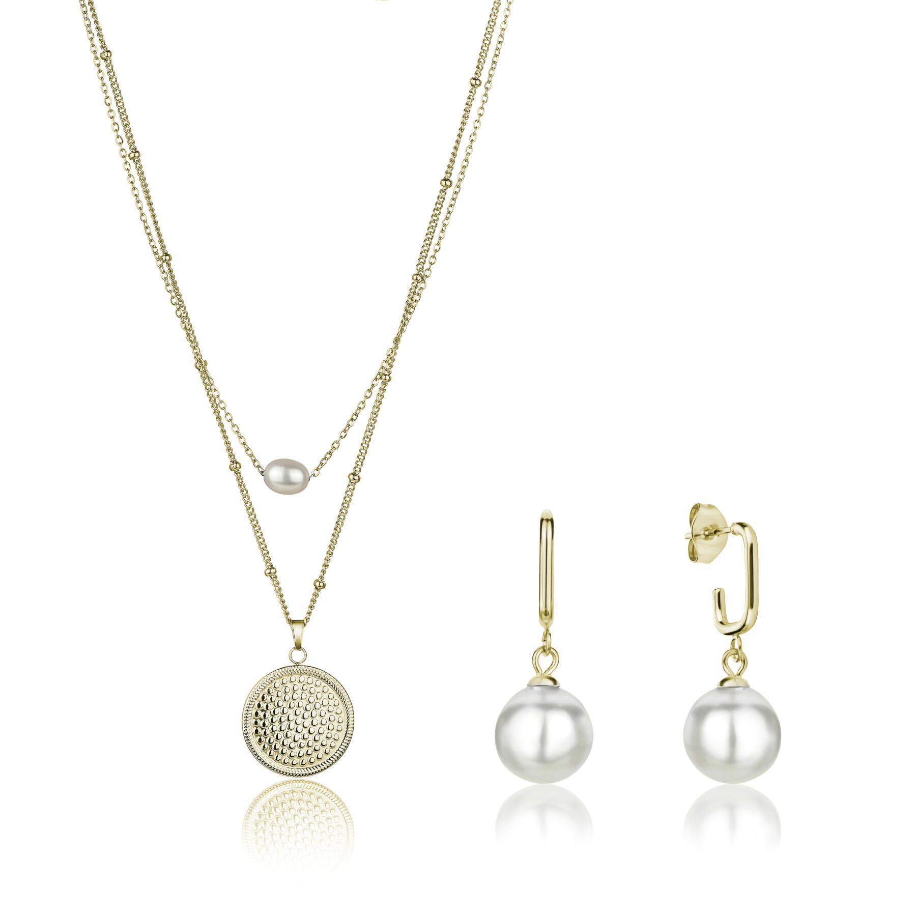 Necklace, bracelet and earrings set Isabella Ford June Pearl