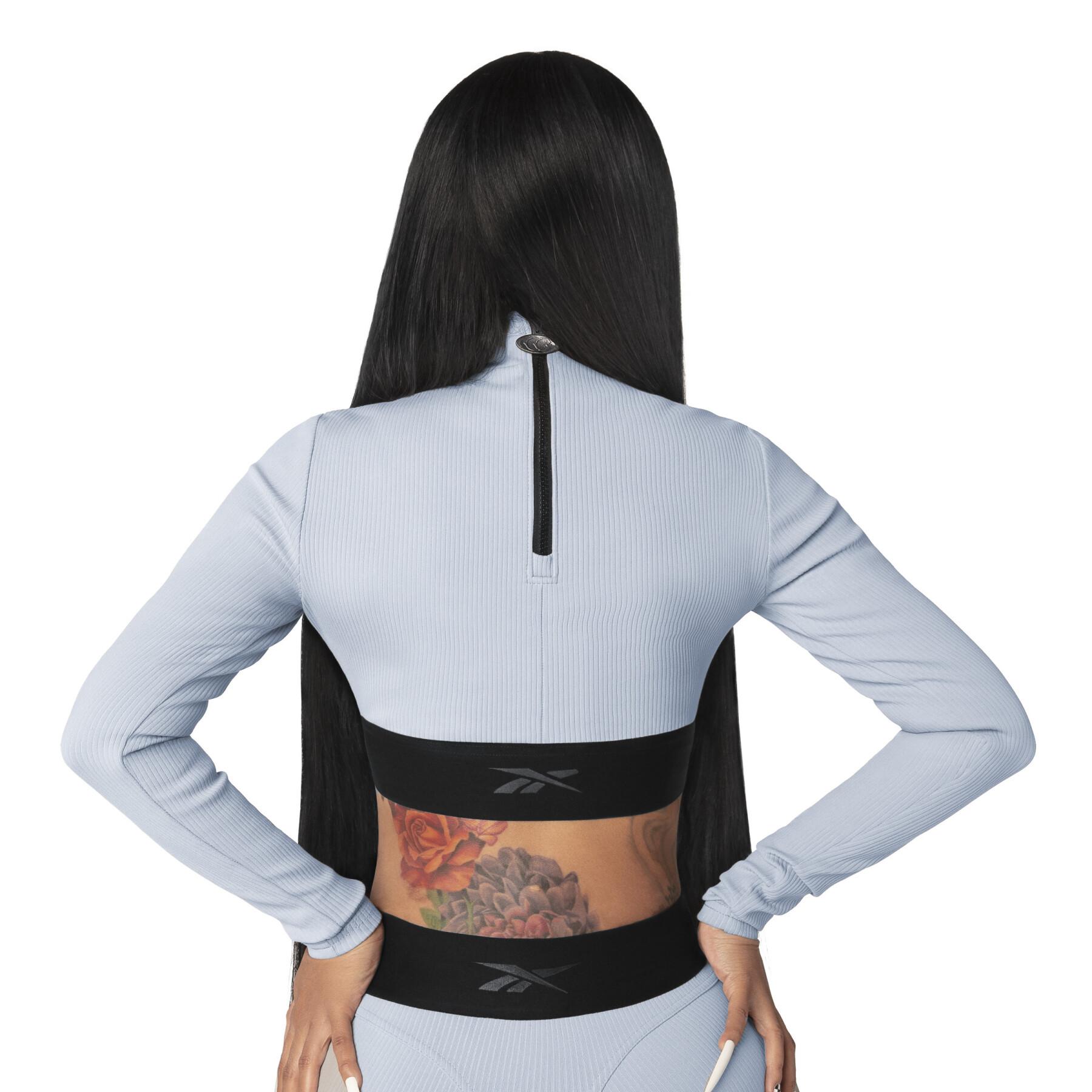 Women's crop top with long sleeves and thick sides Reebok Cardi B