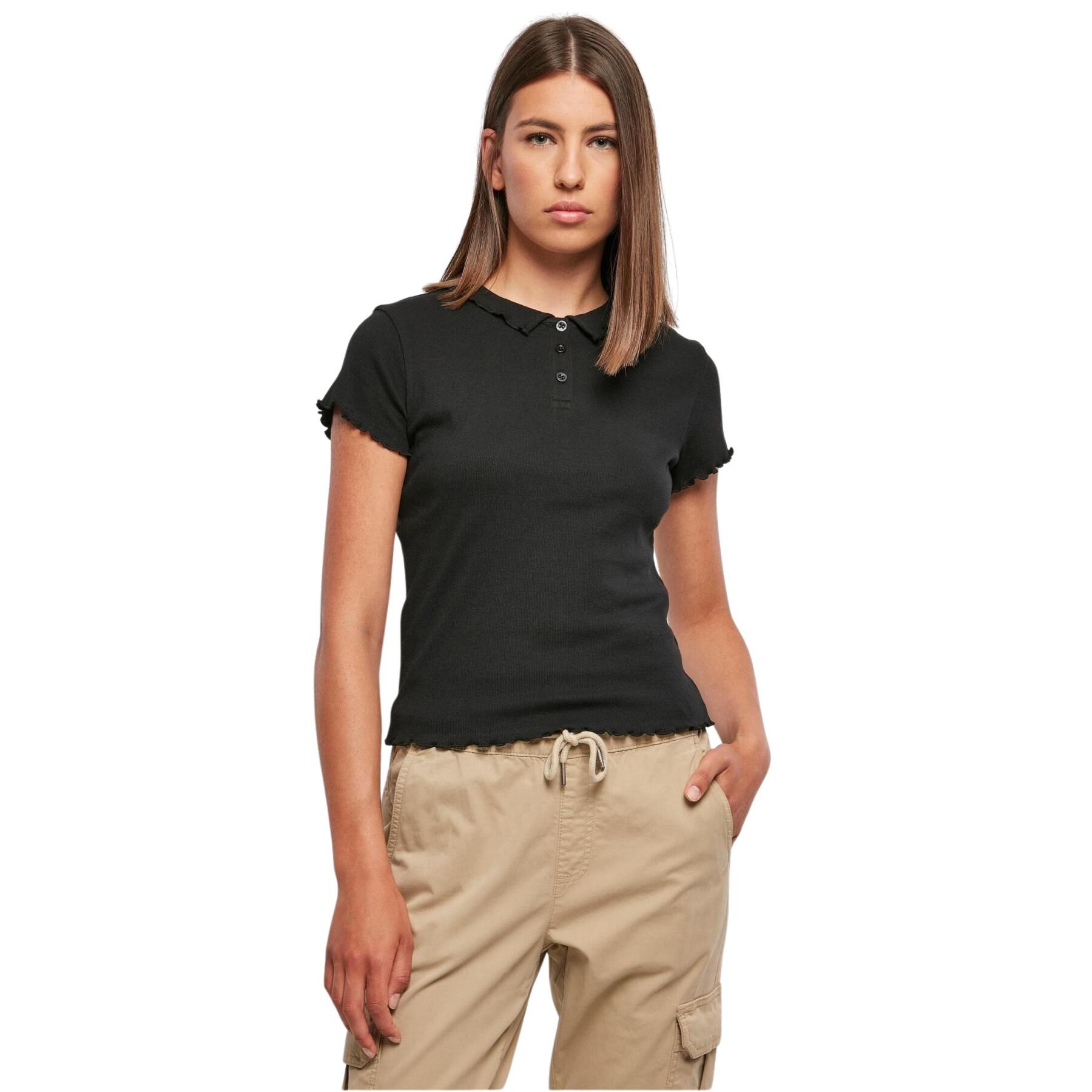 Women's large size polo shirt Urban Classics Rib