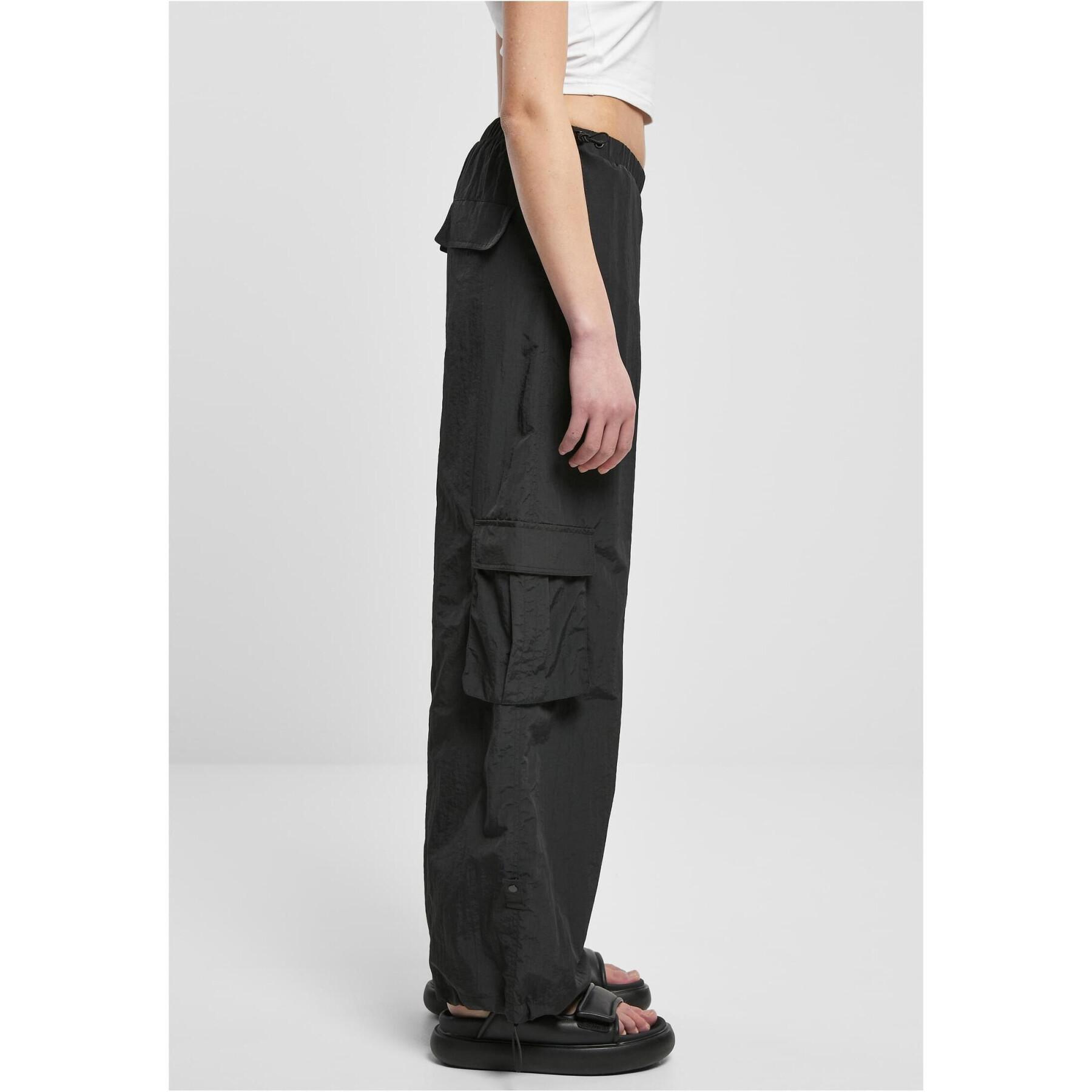 Pants cargo nylon large froissé femme Urban Classics