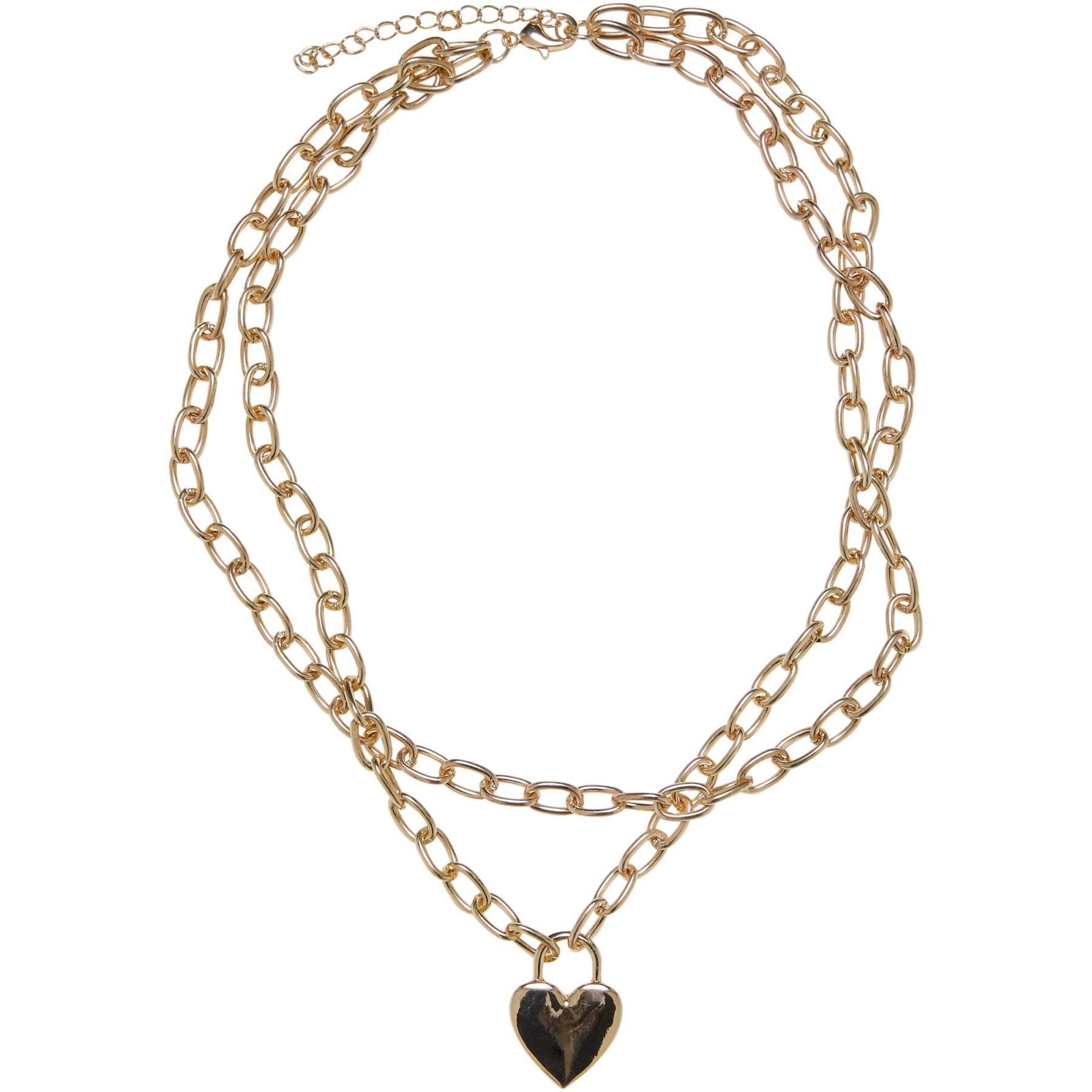 Women's necklace Urban Classics Heart Padlock