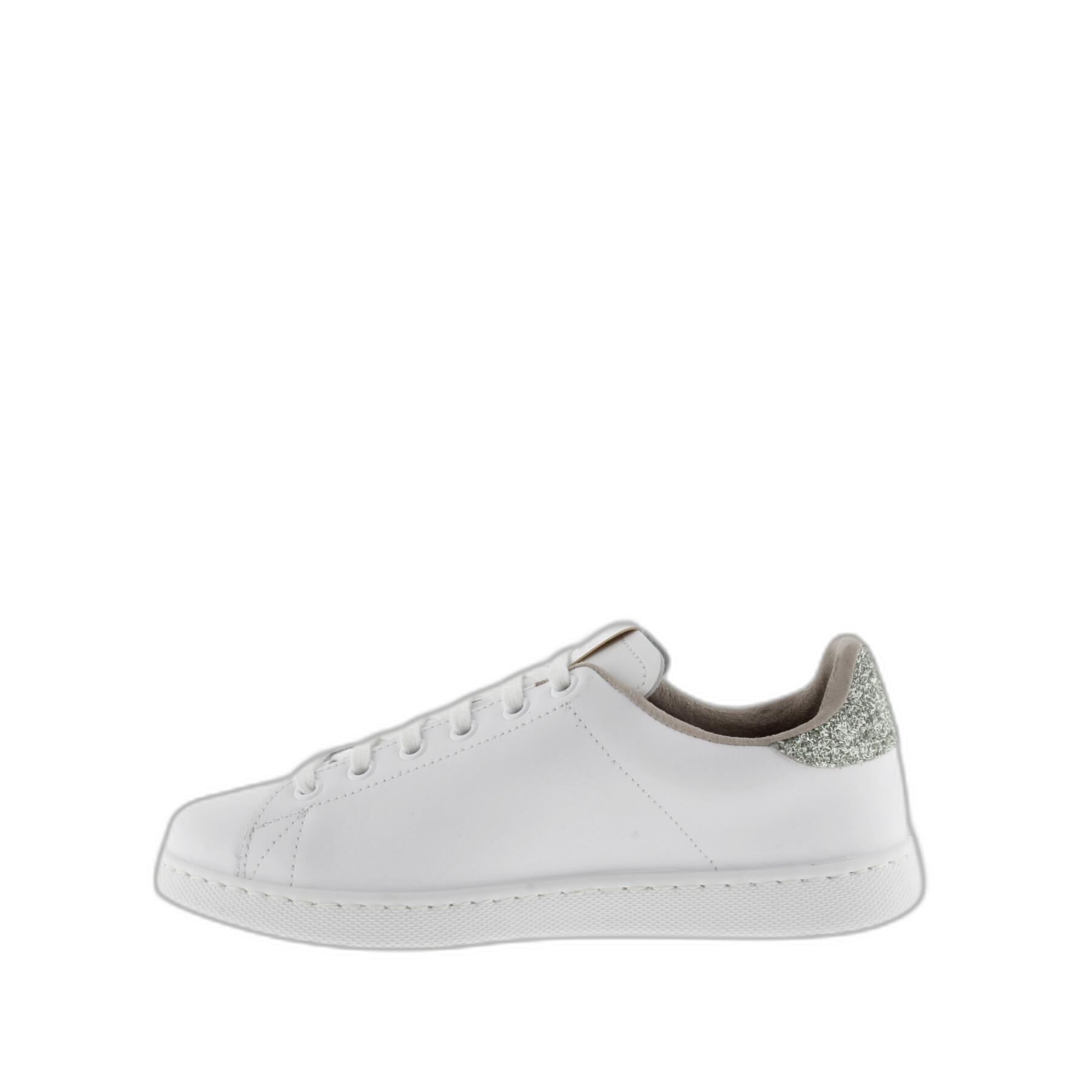 Glitter leather sneakers "v" woman Victoria