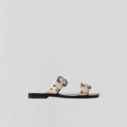 Leather sandals with 2 straps woman Bronx Anoma