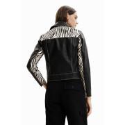 Zebra leather jacket for women Desigual Biker