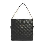Imitation leather shoulder bag with stitching for women Guess Adam Large Elite