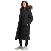 Women's long jacket with faux fur trim Superdry Everest