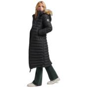 Long Hooded Puffer Jacket with fake fur for women Superdry